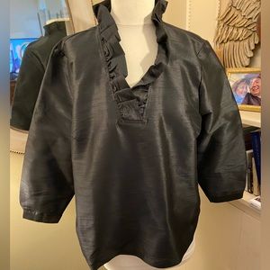 Crown & Ivy ruffle blouse. Bracelet sleeve.   Size 16 Aprox NWOT